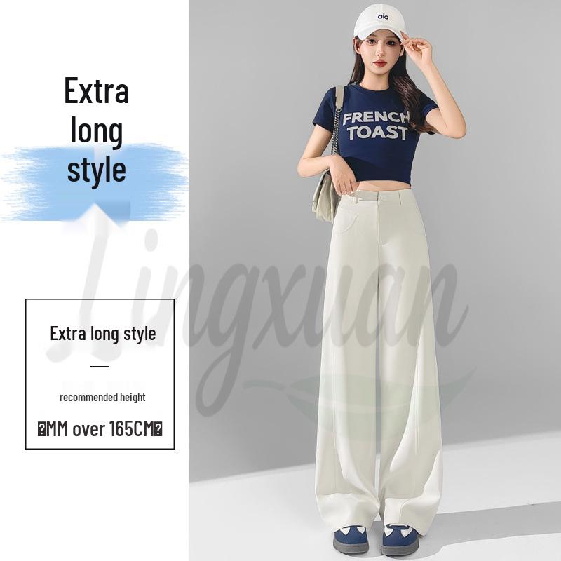 2026 Frühjahr/Sommer High Waist Schmal Geschnitten Weit Bein Bodenlang Hose