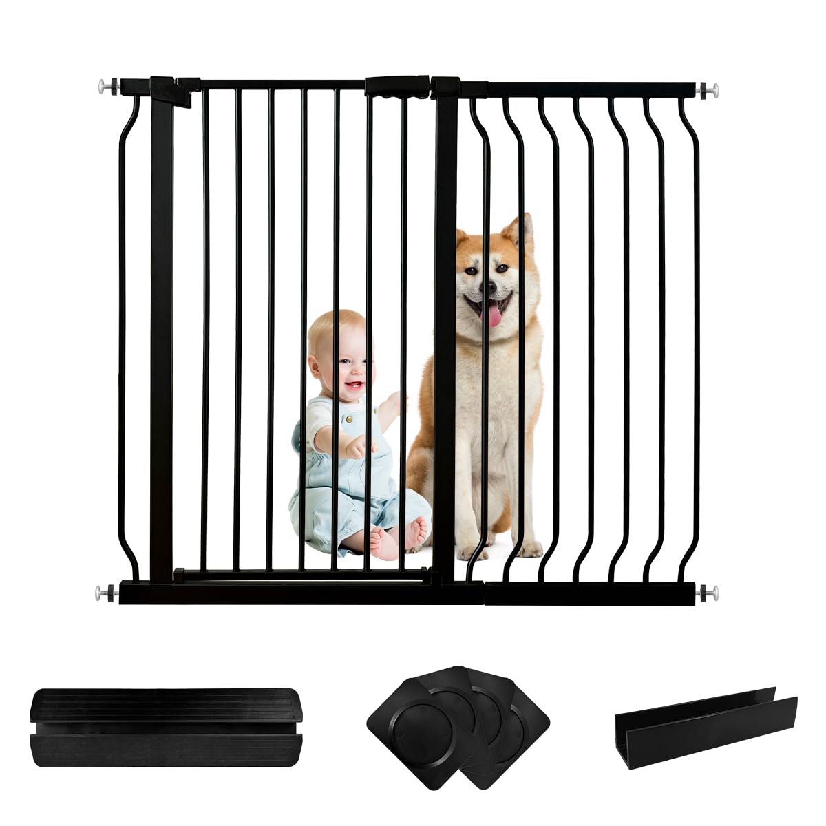 

RAKU Pet Dog Высота Baby Установка Ширина Натяжение Спереди и сзади Автоматическое открытие Двойной Легко Без сверления Предотвращение побега Установка ограждения Ширина Ворота,