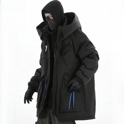 Mulit Pocket Winter Jackets Techwear Coats Men Fashion Streetwear Oversized Parkas Warm Hooded Jacket