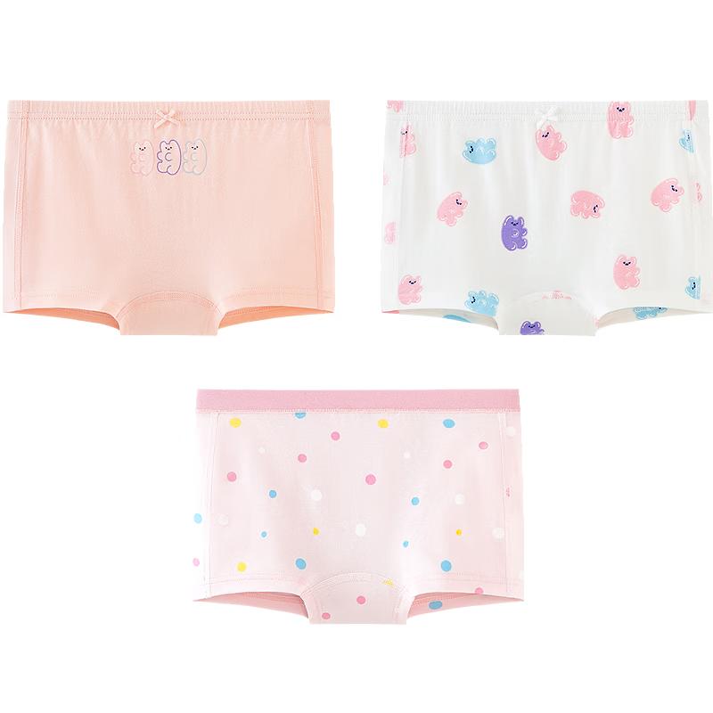 Mini Balabala Girls' Breathable Cotton Underwear 3-Pack