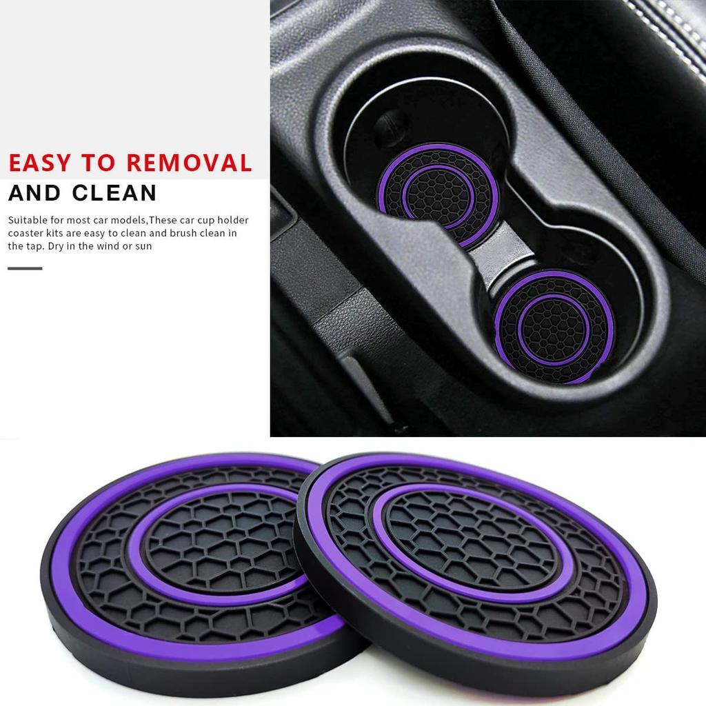 New 2-piece Anti Slip Mat, Car Coaster, Durable Car Cup Holder, Coaster, Universal, Dust-proof Protection for Car Interior