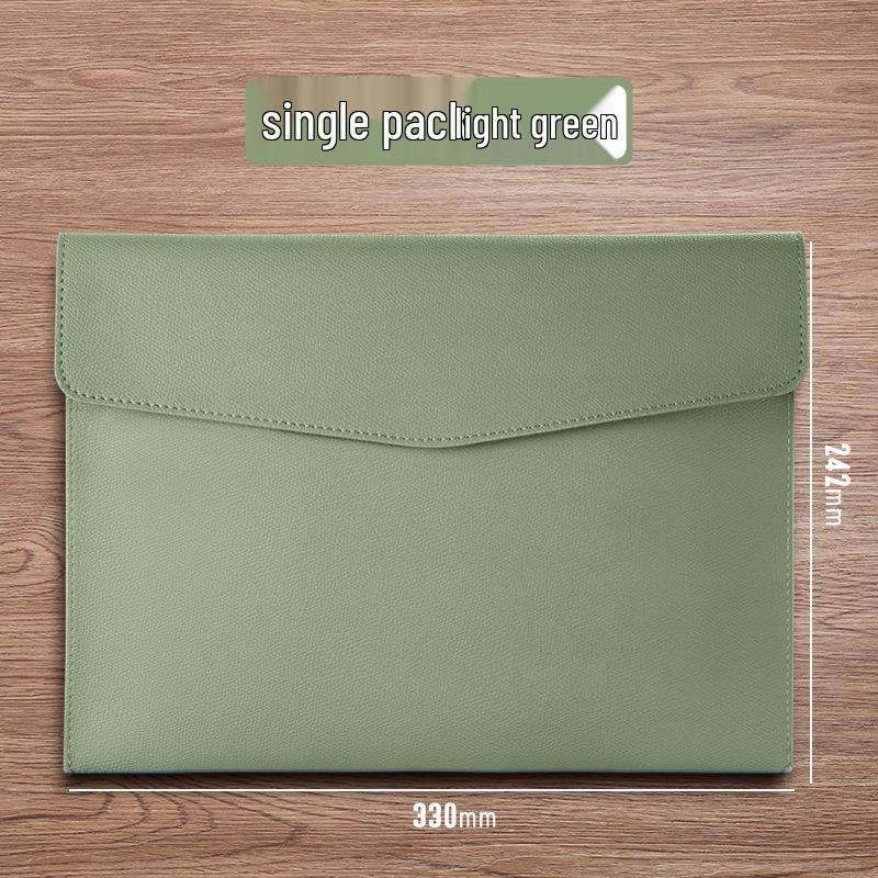 A4 Leather Document Holder - Portable Large Capacity Business Briefcase