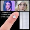 Hot Silver Temporary Stickers Glitter Techwear AI Future DIY Makeup Sticker Waterproof Face Stickers Cosplay Accessories