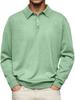 Men's Solid Color Single-breasted Loose Plus Size Polo Shirt Business Casual Pullover Top