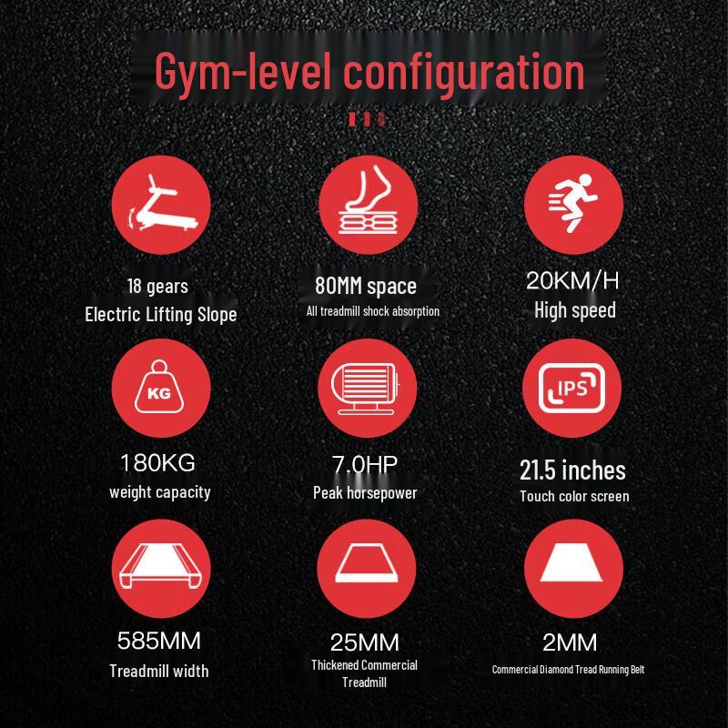 Geruite Professional Gym Treadmill CN plug (adapter included)