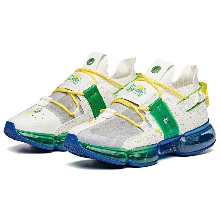 Sprite X Anta Cushioning Slip Resistant Abrasion Resistant Low Top Running Shoes Women's White Yellow Green 122025530-4
