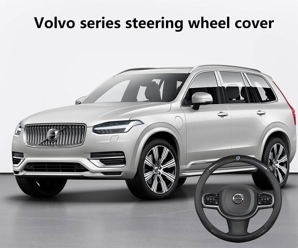 Volvo XC40 XC60 XC70 XC90 S40 S60 S80 S90 V40 V50 V60 V70 V90 C30 C70 Carbon fiber Leather Car Steering Wheel Cover Accessories