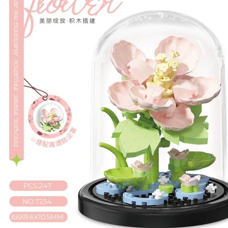 Eternal Flower Bouquet Assembly Blocks Children's Toy Mini Brick Particle Girl Series Rose Bundle Valentine's Day Birthday Gift