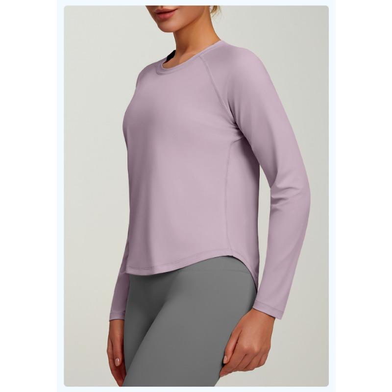 Loose Fit Long Sleeve Breathable Yoga Top For Women Workout Running