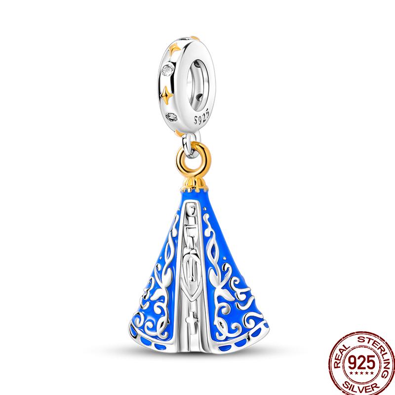 New Copper Religious Angel Cross Series Shiny Zircon Beads Suitable For 3Mm Original Bracelet Diy