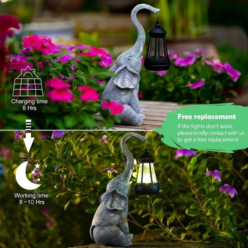 1PCS Elephant Statue Garden Decoration, Ideal Birthday Gift, Exquisite Outdoor and Home Decoration