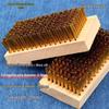 Copper Wire Brush with Wooden Handle for Fine Derusting, Deburring, Polishing, and Grinding