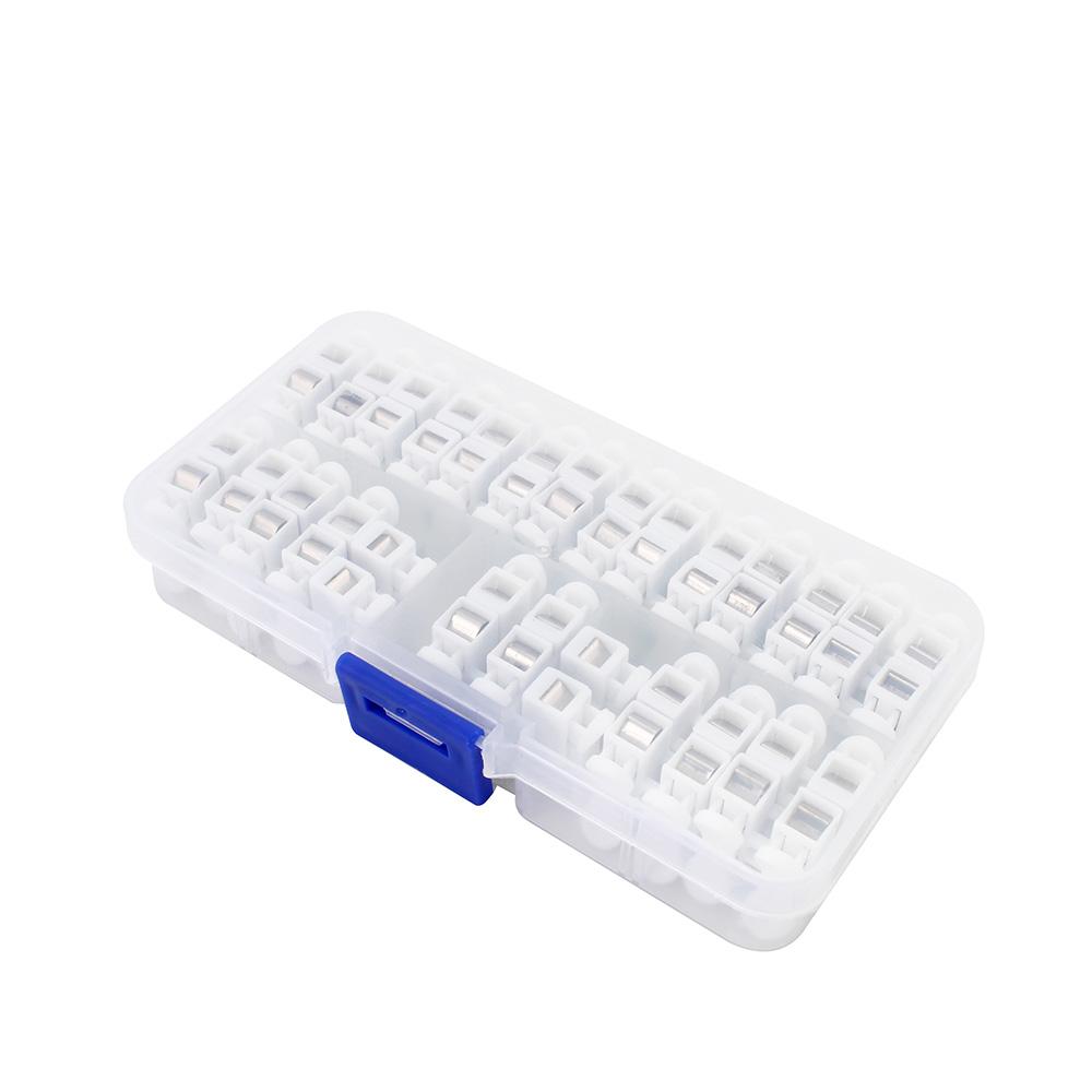 26/30PCS Wire Connector 220V Electrical Connection Strips 2 Pin Quick Splice Wire Terminal Connect 5050 2835 5730 5054 LED Strip