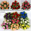 12 Heads Real Happy Flower 9 Colors Mini Valentine's Day Flowers Photography Photo Gift Natural Simulated Rose Home Decorative