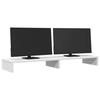VidaXL Support de moniteur blanc 100x27x10 cm bois d'ingénierie, support de moniteur pour bureau, étagère de moniteur, 854652