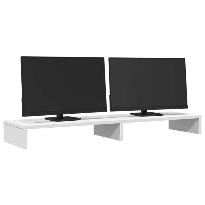 VidaXL Support de moniteur blanc 100x27x10 cm bois d'ingénierie, support de moniteur pour bureau, étagère de moniteur, 854652
