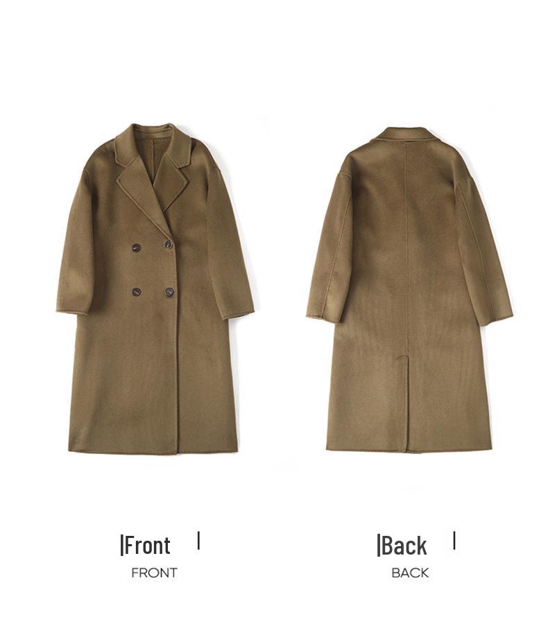 Women's Mid-Length Double-Sided Cashmere Melton Coat, 2025 Autumn/Winter Collection.