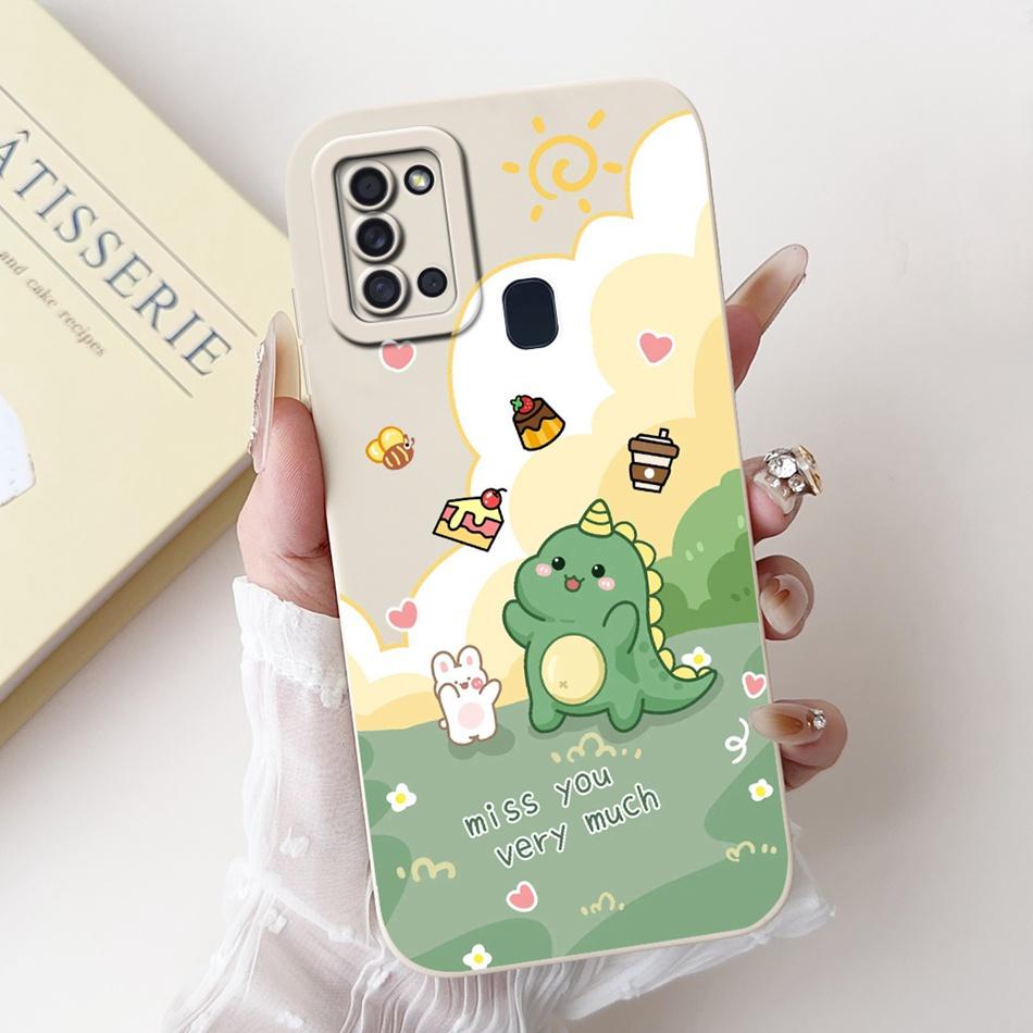 For Samsung Galaxy A21s Cute Panda Rabbit Cartoon Soft Silicone Case For Samsung A21S SM-A217F Camera Protective Phone Cases