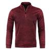 Autumn and Winter Men's Collar Zipper Knitted Sweater Sleeves Thin Velvet Style Trendy Top Sweater Jacket Plus Size Men