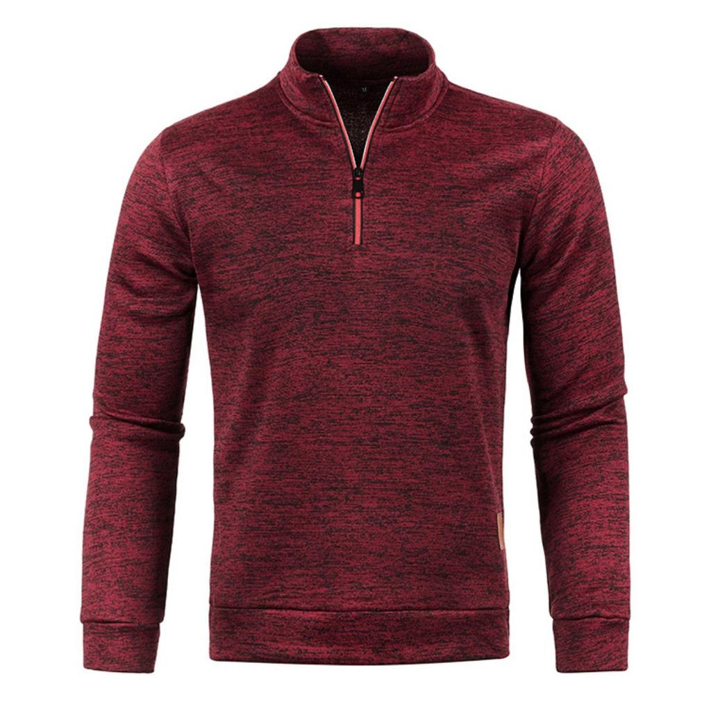 Autumn and Winter Men's Collar Zipper Knitted Sweater Sleeves Thin Velvet Style Trendy Top Sweater Jacket Plus Size Men