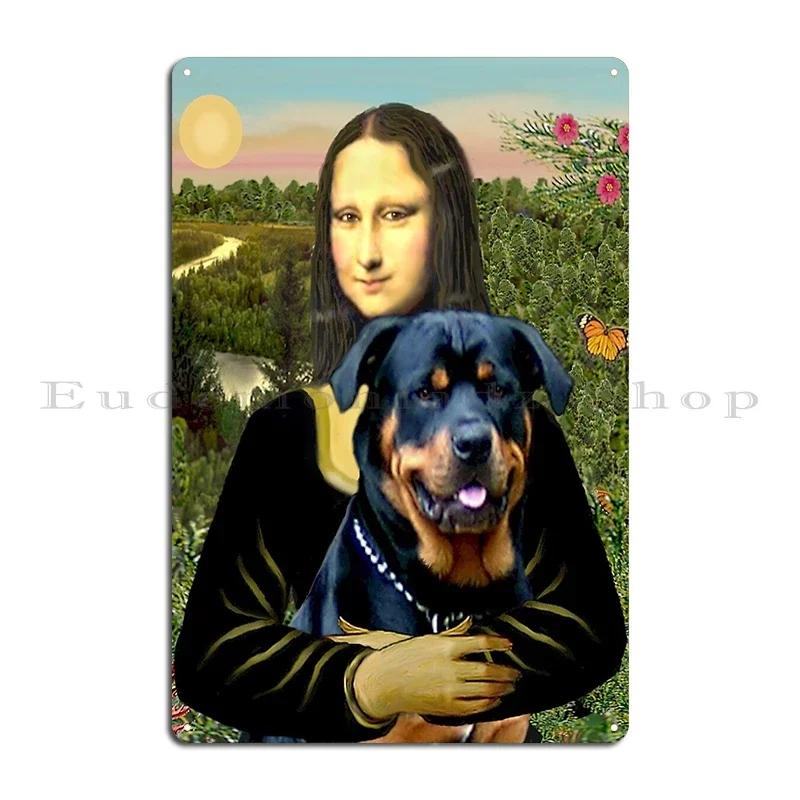 Rottweiler Rottie Dog Portrait Colorful Collage Art Metal Plaque Garage Club Wall Wall Plaque Printed Wall Mural Tin Sign Poster