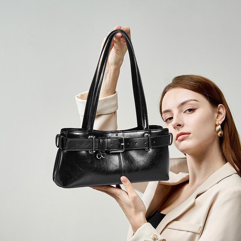Baguette Bag Portable Crossbody Shoulder Bag Women's Bag Leather Light Luxury High-end Shoulder Women's Armpit Bag