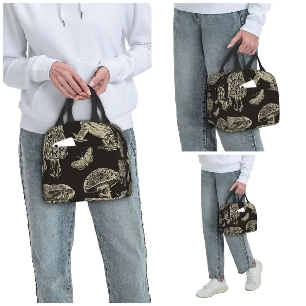 Frosch, Pilz, Schnecke und Motte Insekten Isolierte Lunchtasche für Damen Büro Kühltasche Thermische Lebensmittelbox Tragbare Lunchboxen