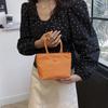 Simple Women Nylon Small Top Handle Shoulder Bag Versatile Solid Color Casual Bucket Shopper Handbag