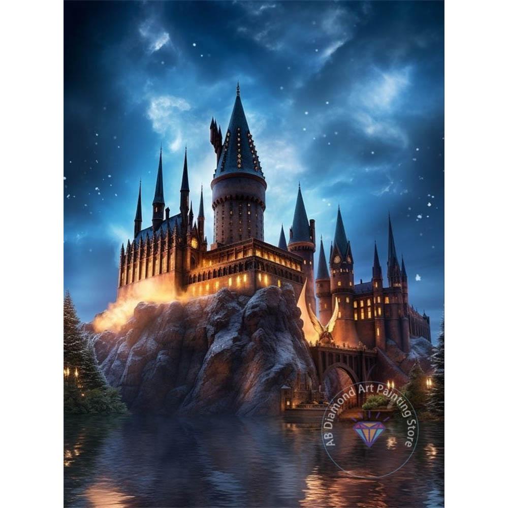 Harry Potter Holwarts Castle Picture Diamond Painting Kit 5D DIY Round Diamond Embroidery Handicraft Home Decor