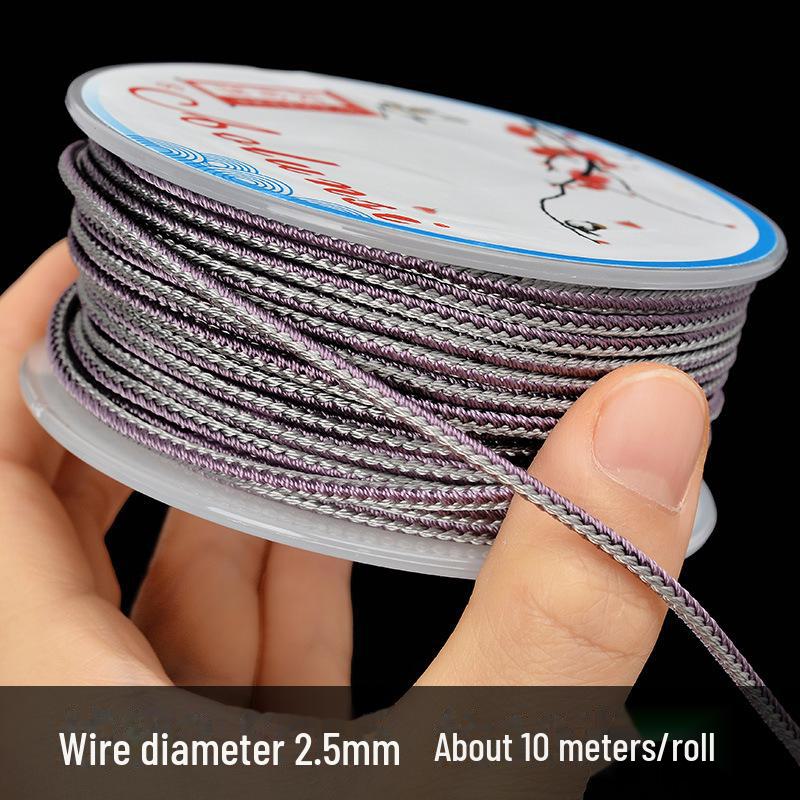 

Сплетенная вручную веревка жуи толщиной 2,5 мм для шнурка с нефритовым кулоном или цветного браслета с бусинами