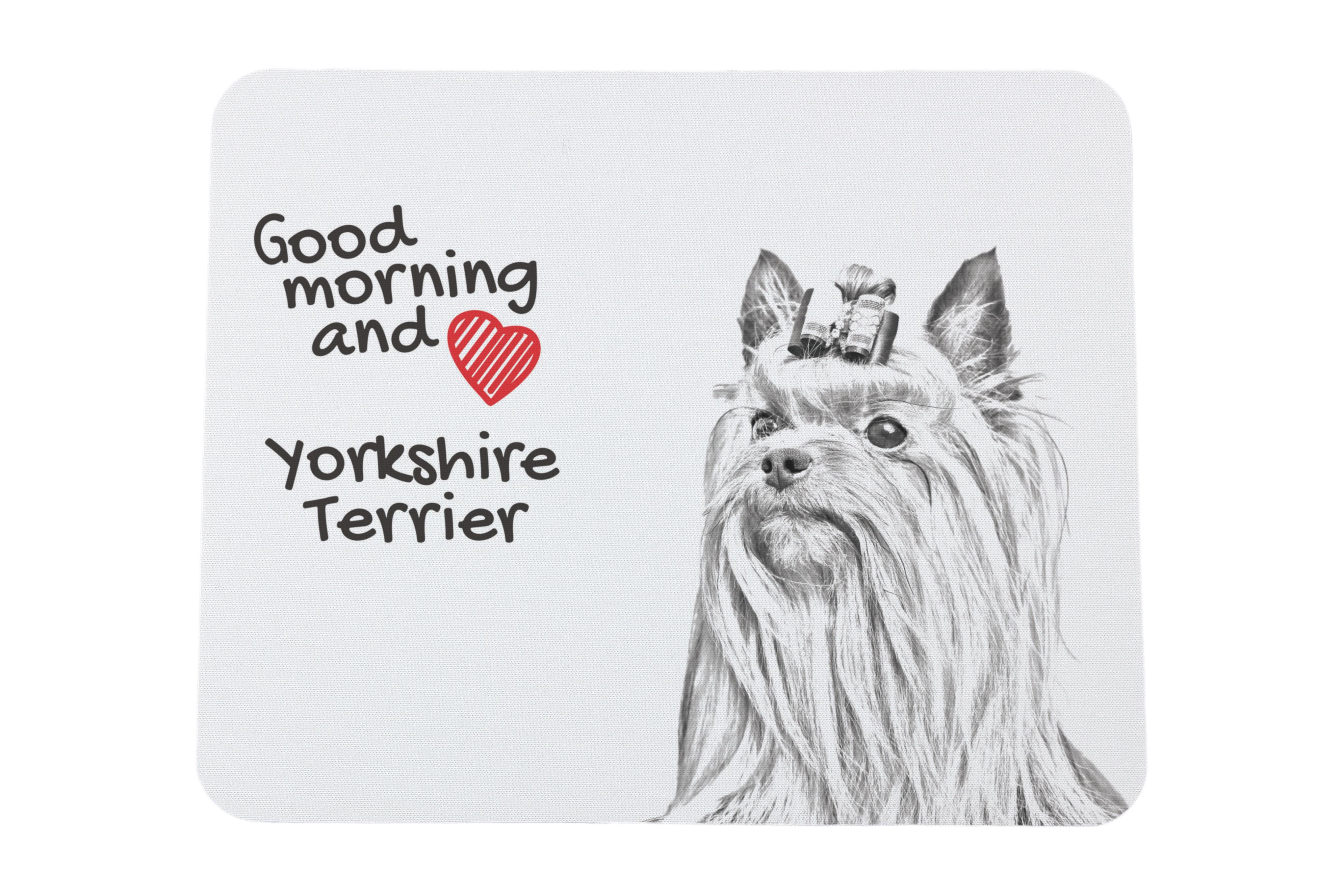 

Yorkshire Terrier, Yorkie - mouse pad with print, personalized dog-themed mouse pad, unique gadget for an office worker by Art-Dog brand білий