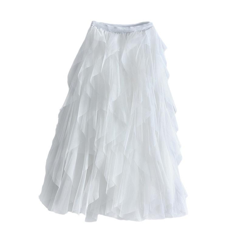 Women's Irregular Mesh Skirt - Multi-Layered Puffy Long Cake Skirt for Spring/Summer 2023: Super Fairy Style Dress