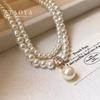 2026 Trendy Double-layer Imitation Pearl Bead Necklace Elegant Accessories For Womens Sexy Collarbone Chain Light Luxury Jewelry