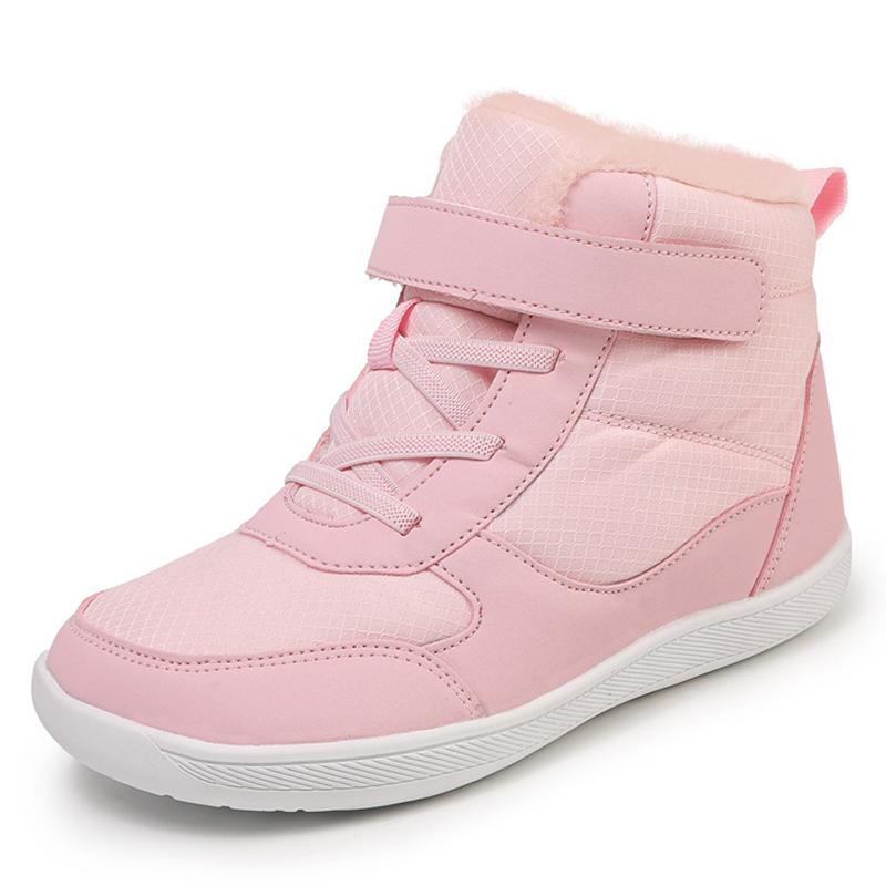 

Children s Barefoot Snow Boots Wide Toe Suitable For Small/medium/large Children Thickened High-top Cotton Shoes Outdoor Sports 25 рожевий