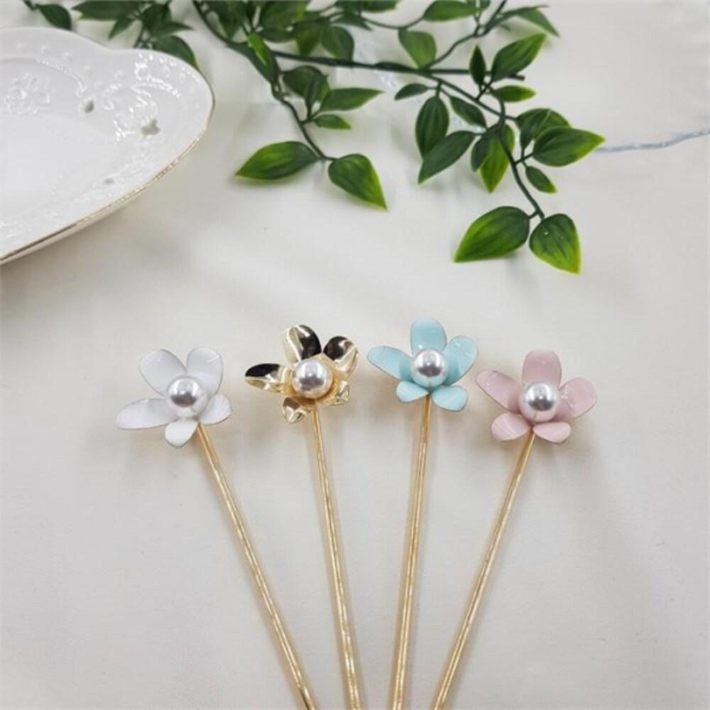 

Flower Pearl Pastel Hairpin Hairpin Hairpin (6469079) gold
