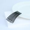 Arc-shaped One-line Hair Clips for Photo Studios Steel Clips for Bangs 50 Pieces In Black