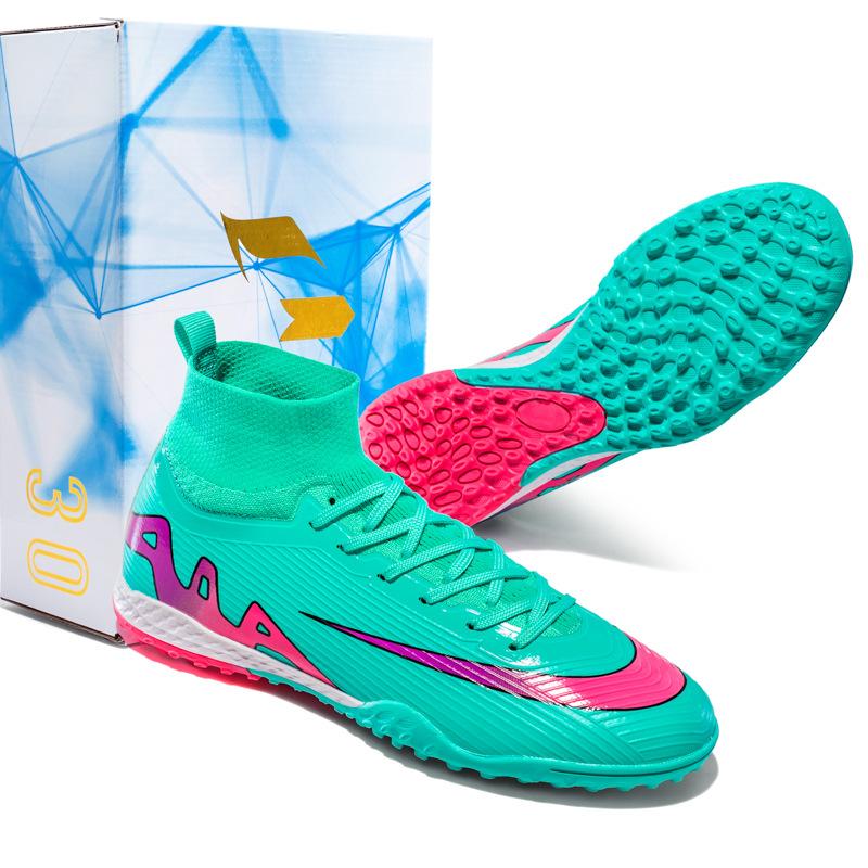 Pink football shoes men's new long nails youth sports training shoes grass broken nails training game shoes