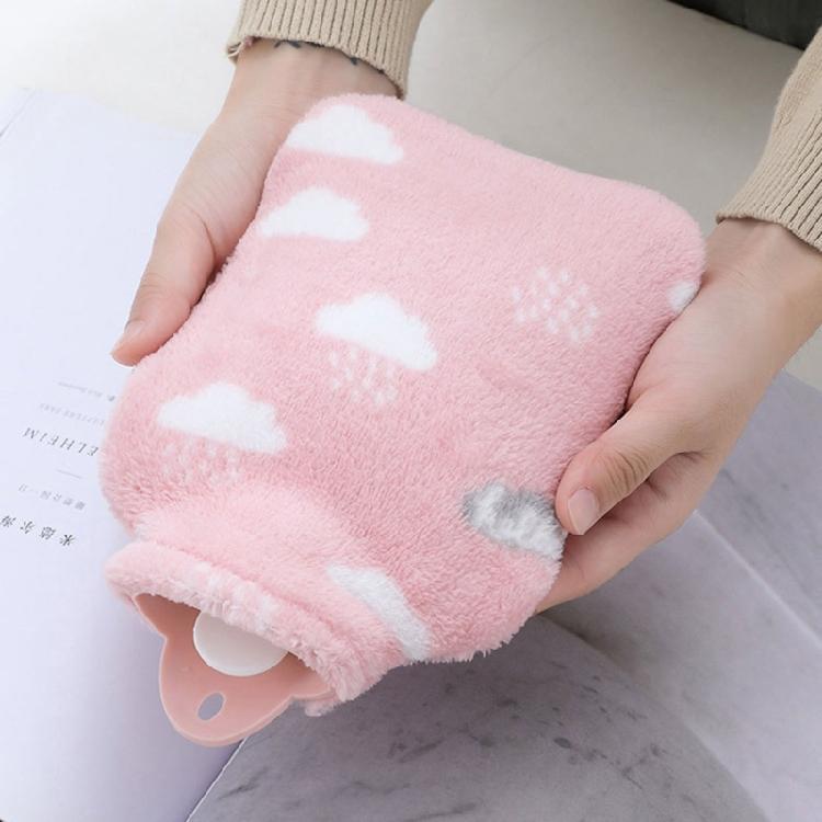 Borsa dell'acqua calda con impacco caldo, borsa per iniezione d'acqua carina a cartoni animati con copertura in peluche, borsa dell'acqua calda, regalo invernale per studenti