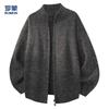 ROMON Men's Wool-Blend Stand Collar Zipper Cardigan