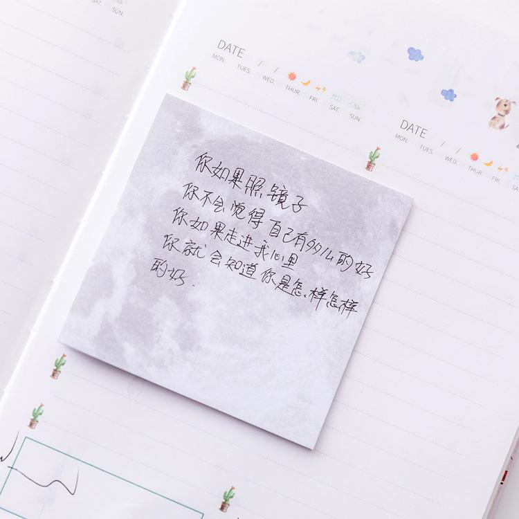 Square Aesthetic Planet Sticker Notes Tearable and Sticky Oil Paintings Note Pads, Notes and Messages Stickers Sticky Tabs