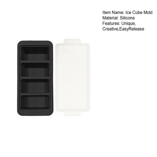 Silicone Freezer Tray with Lid Food-Grade Ice Cube Mold Easy-Release Leak-Proof Stackable