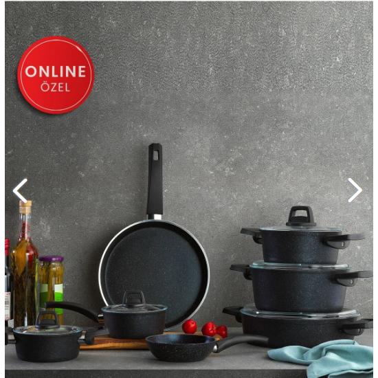 

Набор посуды Dark Storm Granite, 12 предметов - черный