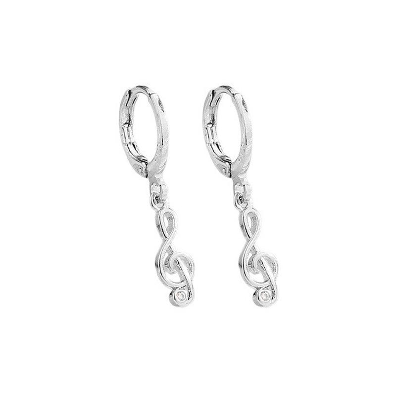 Zirkon Kytara Housle Náušnice Vynikající nástroj Asymetrické náušnice Noty Náušnice Žena