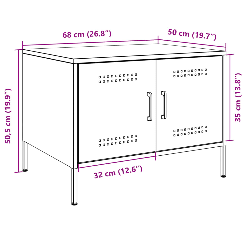 White Coffee Table 68 x 50 x 50.5 cm Steel