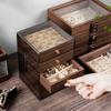 Five-Layer Walnut Wood Jewelry Box for Earrings, Necklaces & Bracelets - Large Capacity