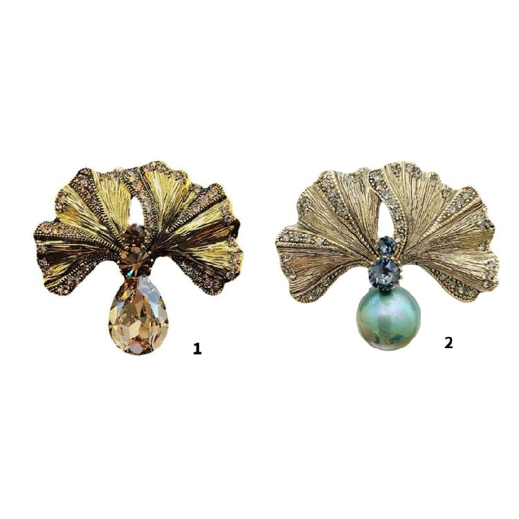 Elegant Gingko Leaf Brooch Pin Unique Lapel Pin Stylish Clothing Jewelry Plant Brooch Pin Suitable for Daily Party Wear