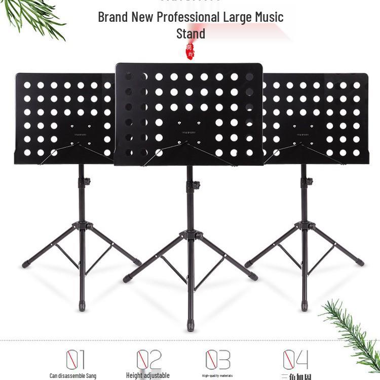 Portable Adjustable Height Foldable Music Stand for Guitar and Sheet Music
