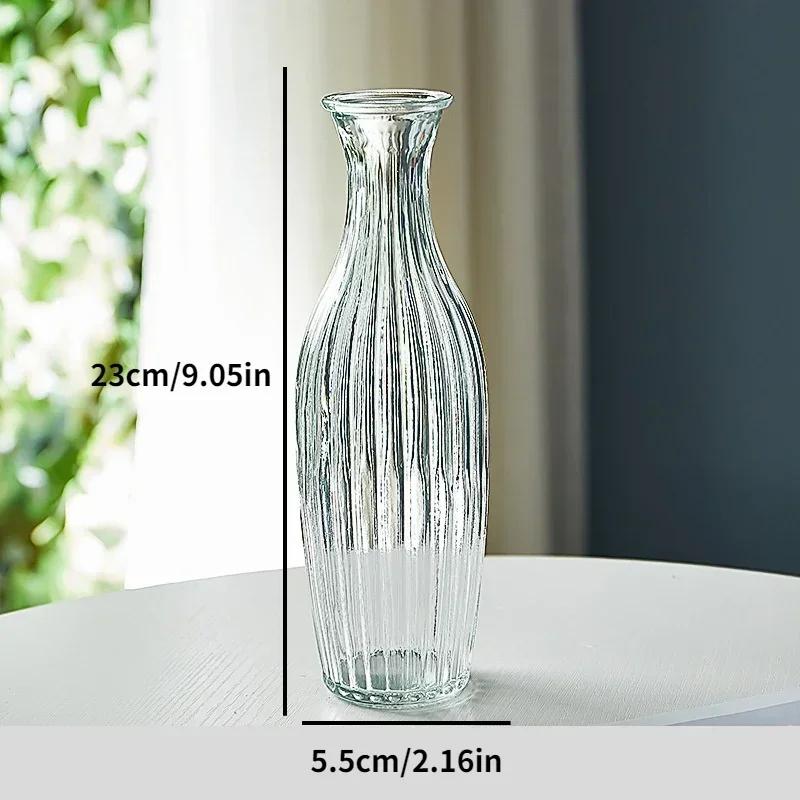 Французская винтажная ваза гидропоника прозрачные стеклянные вазы рельефная мини-ваза эстетический декор комнаты гостиная офис украшение стола