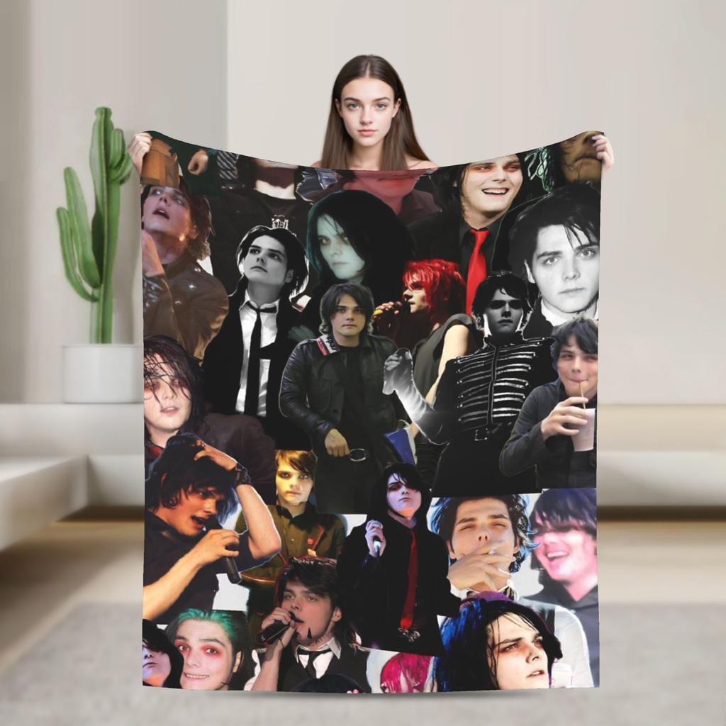 G-Gerard Way MCR  Blanket  Travel Flannel Throw Blanket For Couch Chair Sofa Bed Soft Custom Quality Bedspread Gift