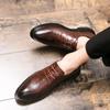 Men Leather shoes outdoor Platform Oxfords lace up Thick Tottom Male Derby Shoes Casual Mens Square Toe Formal Dress Shoes man